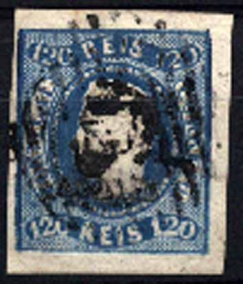 23Lis_1278.jpg -     Lote:    1278            Portugal       Descrição:         1866/67 &mdash; D. Luís I. Fita curva, não denteados. CE26, 120 reis azul, com boas margens. Valor de catálogo &euro; 123,00.        O       Valor Base:     &euro; 15,00     Valor Venda:     &euro; 20,00     