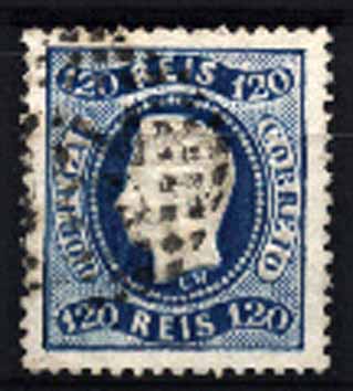 23Lis_1286.jpg -     Lote:    1286            Portugal       Descrição:         1867/70 &mdash; D. Luís I. Fita curva, denteados. CE34, 120 reis azul. Bem centrado. Valor de catálogo &euro; 118,00.        O       Valor Base:     &euro; 24,00     Valor Venda:     &euro; 24,00     