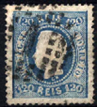 23Lis_1287.jpg -     Lote:    1287            Portugal       Descrição:         1867/70 &mdash; D. Luís I. Fita curva, denteados. CE34, 120 reis azul. Valor de catálogo &euro; 118,00.        O       Valor Base:     &euro; 25,00     Valor Venda:     Retirado     
