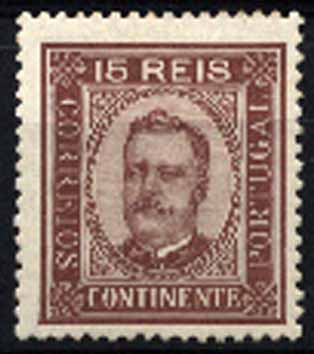 23Lis_1320.jpg -     Lote:    1320            Portugal       Descrição:         1892/93 &mdash; D. Carlos I tipo Diogo Neto. CE74, 15 reis castanho, papel porcelana, denteado 13 &frac12;. Valor de catálogo &euro; 57,30.        **       Valor Base:     &euro; 12,00     Valor Venda:     &euro; 24,00     