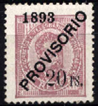 23Lis_1334.jpg -     Lote:    1334            Portugal       Descrição:         1892/93 &mdash; D. Luís I, com sobrecarga "PROVISORIO". CE95, 20 s/ 25 reis lilás, sobrecarga tipo E, denteado 11 &frac12;. Valor de catálogo &euro; 90,30.        **       Valor Base:     &euro; 18,00     Valor Venda:     &euro; 26,00     