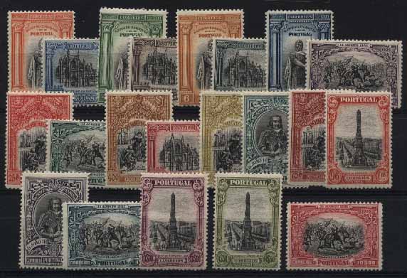23Lis_1374.jpg -     Lote:    1374            Portugal       Descrição:         1926 &mdash; Independência de Portugal (1.ª emissão). CE361/381. Série completa. Valor de catálogo &euro; 280,00.        **       Valor Base:     &euro; 40,00     Valor Venda:     &euro; 55,00     