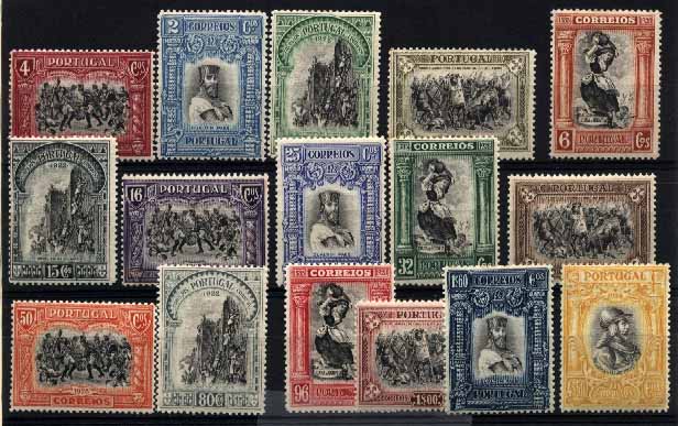 23Lis_1380.jpg -     Lote:    1380            Portugal       Descrição:         1928 &mdash; Independência de Portugal (3.ª emissão). CE435/50. Série completa. Valor de catálogo &euro; 171,00.        **       Valor Base:     &euro; 30,00     Valor Venda:     &euro; 30,00     