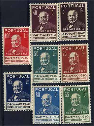 23Lis_1401.jpg -     Lote:    1401            Portugal       Descrição:         1940 &mdash; 1.º Centenário do Selo Postal. CE599/606. Série completa. Valor de catálogo &euro;88,30.        **       Valor Base:     &euro; 15,00     Valor Venda:     &euro; 18,00     