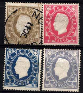 23Lis_1558.jpg -     Lote:    1558            Índia       Descrição:         1886 &mdash; D. Luís I. Fita direita. CE133 (usado), CE135/137 novos. Todos em denteado 13 &frac12;. Valor aproximado de catálogo &euro; 81,00.        */O       Valor Base:     &euro; 10,00     Valor Venda:     &euro; 18,00     