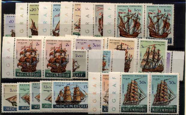 23Lis_1634.jpg -     Lote:    1634            Moçambique       Descrição:         1963 &mdash; Barcos Portugueses. CE459/78. Série completa em pares. Valor de catálogo &euro; 88,50.        ***       Valor Base:     &euro; 12,00     Valor Venda:     &euro; 16,00     