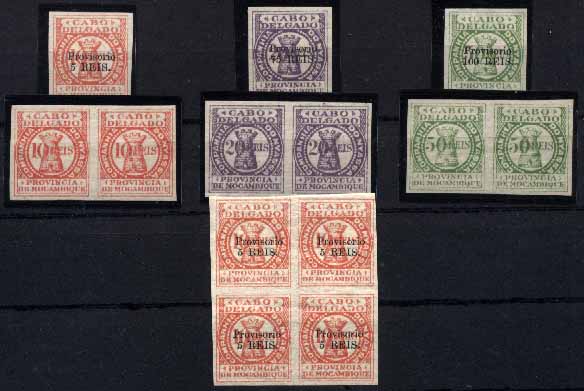 23Lis_1666.jpg -     Lote:    1666            Cabo Delgado       Descrição:         Cabo Delgado. Não emitidos. Séries completas não denteadas. Lote composto por 3 selos simples, 3 pares e 1 quadra. MB e MR.        ***       Valor Base:     &euro; 75,00     Valor Venda:     &euro; 75,00     