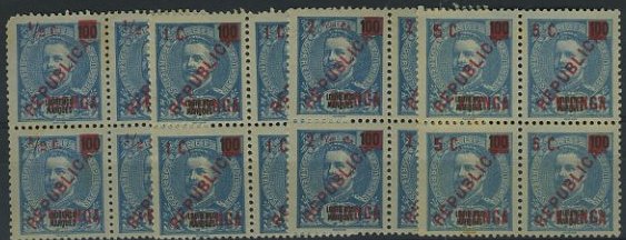 23Lis_1684.jpg -     Lote:    1684            Kionga       Descrição:         1916 &mdash; Selos de D. Carlos I, de Lourenço Marques, com sobretaxa. CE&frac14;. Série completa. Selo n.º 1 com um dente curto. Valor de catálogo &euro; 243,20.        *       Valor Base:     &euro; 30,00     Valor Venda:     &euro; 60,00     
