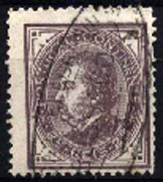 23Lis_1772.jpg -     Lote:    1772            Portugal       Descrição:         Marcas da telegrafia eléctrica. 1880/81 &mdash; D. Luís I, de perfil. CE54, 25 reis, violeta vermelho, denteado 12 &frac12;, obliterado com marca batida a preto de BUSSACO.        O       Valor Base:     &euro; 10,00     Valor Venda:     Retirado     