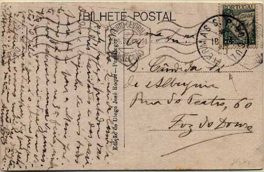 23Lis_1832.jpg -     Lote:    1832            Portugal       Descrição:         Carimbos tipo francês. Postal ilustrado de Portalegre, circulado com selo de 25c tipo Lusíadas das Termas de São Pedro do Sul (18.04.35) para Foz do Douro. Carimbo batido a preto "TERMAS S. P. DO SUL".        PI       Valor Base:     &euro; 8,00     Valor Venda:     &euro; 8,00     