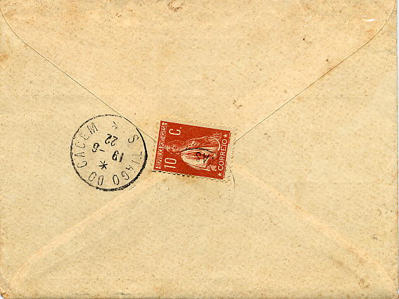 23Lis_1835.jpg -     Lote:    1835            Portugal       Descrição:         Carimbos tipo francês. Sobrescrito circulado com selo tipo Ceres de 10c tijolo, de Relíquias para Santiago do Cacém (19.06.22). Carimbo batido a preto de S. TIAGO DO CACÉM.        Carta       Valor Base:     &euro; 6,00     Valor Venda:     Retirado     
