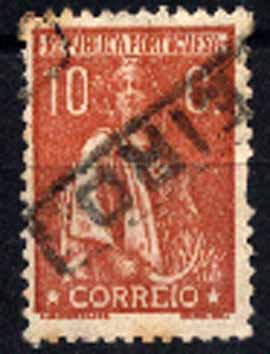 23Lis_1842.jpg -     Lote:    1842            Portugal       Descrição:         Marcas nominativas ferroviárias. Selo de 10c tijolo tipo Ceres CE215, obliterado com carimbo rectangular de "AVEIRO".        O       Valor Base:     &euro; 10,00     Valor Venda:     Retirado     