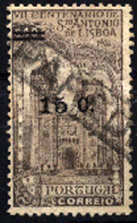 23Lis_1844.jpg -     Lote:    1844            Portugal       Descrição:         Marcas nominativas ferroviárias. Selo de 15 s/ 40c. da emissão comemorativa do VII Centenário da Morte de S. António de Lisboa, CE554, obliterado com carimbo rectangular de "PAREDE".        O       Valor Base:     &euro; 15,00     Valor Venda:     Retirado     