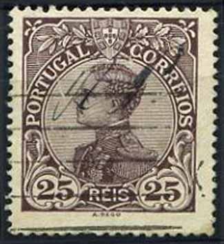 23Lis_1849.jpg -     Lote:    1849            Portugal       Descrição:         1910 &mdash; D. Manuel II, com REPUBLICA manuscrita. CE161, 25 reis castanho escuro com R. P. (República Portuguesa) manuscrita.        O       Valor Base:     &euro; 10,00     Valor Venda:     Retirado     