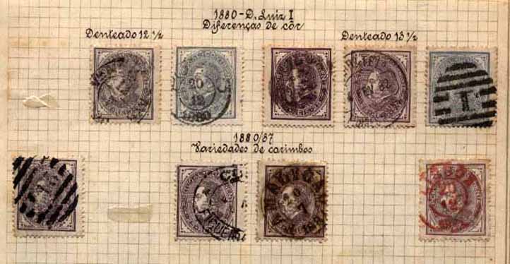 23Lis_1858.jpg -     Lote:    1858            Portugal       Descrição:         Marcofilia diversa. Lote de 35 selos das emissões de D. Luís I de perfil e frente, obliterados com marcas de diversos tipos e localidades. Lote a ver.        Lote       Valor Base:     &euro; 5,00     Valor Venda:     &euro; 7,00     