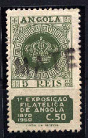 23Lis_1890.jpg -     Lote:    1890            Angola       Descrição:         Marcas nominativas ferroviárias. Selo de 50c verde da 1.ª Exposição Filatélica de Angola, obliterado com carimbo batido a preto de MATETE. B e MR.        O       Valor Base:     &euro; 20,00     Valor Venda:     &euro; 180,00     
