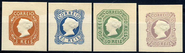 23Lis_2040.jpg -     Lote:    2040            Portugal       Descrição:         Reimpressões de 1953. 1853 &mdash; D. Maria II. CE&frac14; série completa com margens muito largas, em excelente estado de conservação. Valor de catálogo &euro; 410,00.        R *       Valor Base:     &euro; 200,00     Valor Venda:     Retirado     