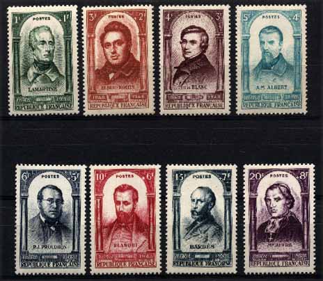 23Lis_2094.jpg -     Lote:    2094                   Descrição:      França   * 1948 &mdash; Centenário da Revolução de 1848. Yvert 795/802. Série completa.        ***       Valor Base:     &euro; 8,00     Valor Venda:     &euro; 8,00     