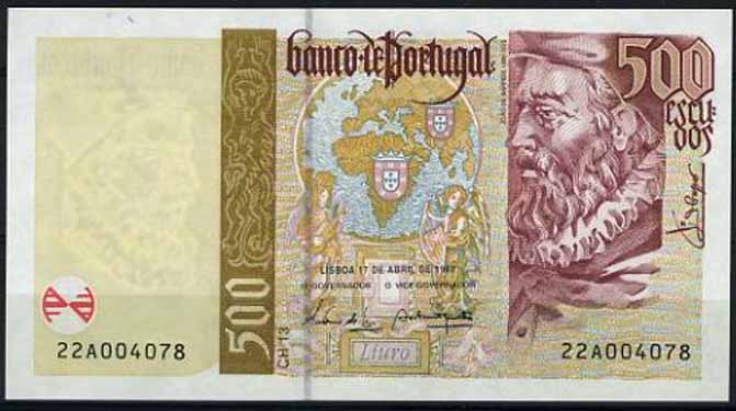 23Lis_2113.jpg -     Lote:    2113                   Descrição:         1997 &mdash; Banco de Portugal. João de Barros. 500$00. Chapa 13 de 17.04.1997. Nova.        NT       Valor Base:     &euro; 5,00     Valor Venda:     Retirado     