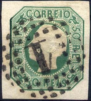 24lis0423.jpg -     Lote:    423            Colecção Portugal       Descrição:         1862/1864 &mdash; D. Luís. CE17, 50 reis verde azul, com boas margens. Valor de catálogo &euro; 173,00. MB        O       Valor Base:     &euro; 25,00     Valor Venda:     &euro; 55,00     