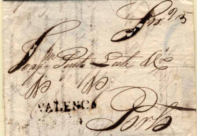 24Lis0589.jpg -     Lote:    589            Portugal       Descrição:      Valença   &mdash; A sépia, GM VLN2 em carta datada de Valença (26.09.38) para o Porto com o porte manuscrito a sépia de 25 reis.         Carta       Valor Base:     &euro; 15,00     Valor Venda:     &euro; 22,00     
