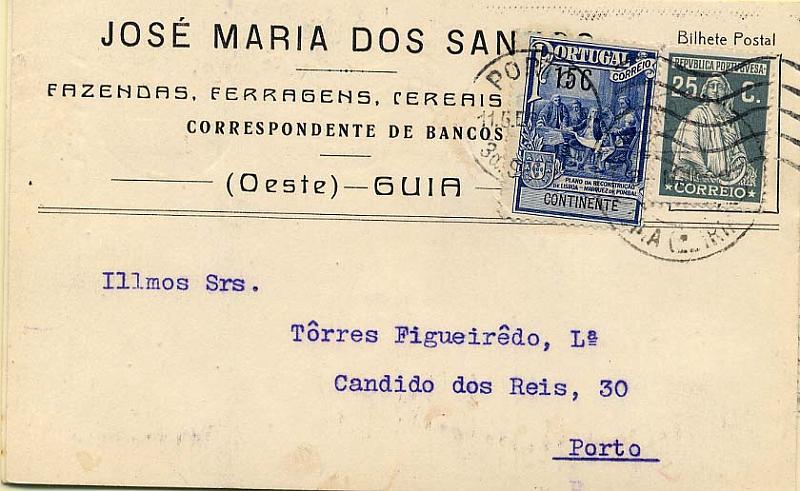 24Lis0649.jpg -     Lote:    649            Portugal       Descrição:         1926/28 &mdash; Imposto Postal. Monumento ao Marquês de Pombal. Lote de dois postais ilustrados, circulados com selos Ceres e selos do Imposto Postal de 15 c., CE IP19 (plano) circulados em 07.05.26, 07.05.28 e 09.05.28.        PI       Valor Base:     &euro; 6,00     Valor Venda:     &euro; 12,00     