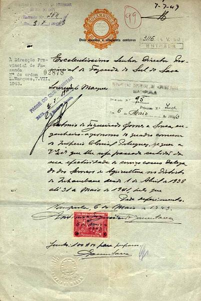 24Lis0960.jpg -     Lote:    960                   Descrição:         Fiscais. Assistência Pública + Imposto de selo. Folha de papel selado de 10 reis, com sobrecarga "Dois escudos e cinquenta centavos", com dois selos de Assistência de $50 PB1 + IS PB149 e 153.        DOC       Valor Base:     &euro; 6,00     Valor Venda:     &euro; 8,00     