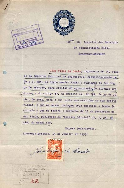 24Lis0963.jpg -     Lote:    963                   Descrição:         Fiscais. Assistência. Duas folhas de papel selado de 5$00, cada uma com selo de Assistência de $50 laranja PB12 + folha de papel selado de 2$50 com sobrecarga "Sobrecarga &mdash; Esc. 2$50", com selo tipo Pelicano de $50 carmim PB2.        DOC       Valor Base:     &euro; 8,00     Valor Venda:     Retirado     