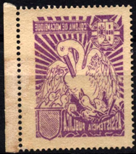 24Lis1246.jpg -     Lote:    1246            Moçambique       Descrição:         1943/51 &mdash; Imposto Postal. Pelicano. Legenda "Colónia de Moçambique". CE47, $50 violeta. Impressão retro verso. MB e MR.        ***       Valor Base:     &euro; 15,00     Valor Venda:     Retirado     