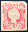 24Lis1281.jpg -     Lote:    1281            Portugal       Descrição:         1856/58 &mdash; D. Pedro V. Cabelos anelados. CE13, 25 reis carmim. Margens normais. Valor de catálogo &euro; 507,00.        *       Valor Base:     &euro; 20,00     Valor Venda:     &euro; 24,00     