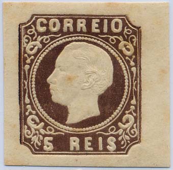 24Lis1283.jpg -     Lote:    1283            Portugal       Descrição:         1862/1864 &mdash; D. Luís I. CE14, 5 reis castanho. Margens de luxo. Um ponto de óxido. Valor de catálogo &euro; 222,00.        R**       Valor Base:     &euro; 30,00     Valor Venda:     &euro; 30,00     
