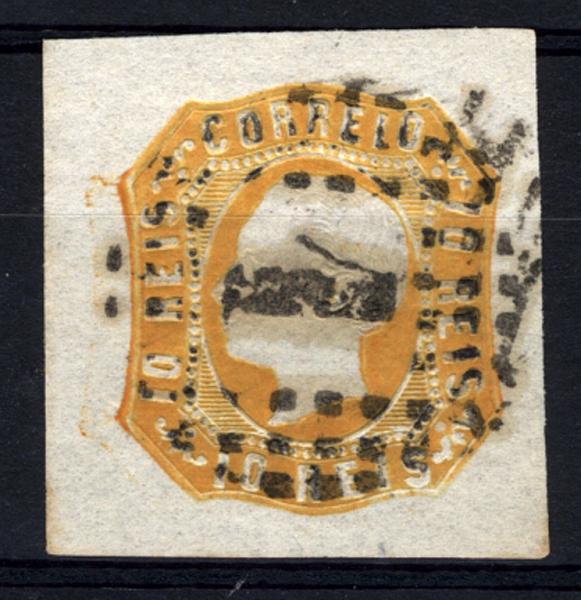24Lis1287.jpg -     Lote:    1287            Portugal       Descrição:         1862/1864 &mdash; D. Luís I. CE15, 10 reis amarelo laranja. Margens muito largas. Bonito exemplar em papel fino. Valor de catálogo &euro; 80,00.        O       Valor Base:     &euro; 15,00     Valor Venda:     &euro; 26,00     