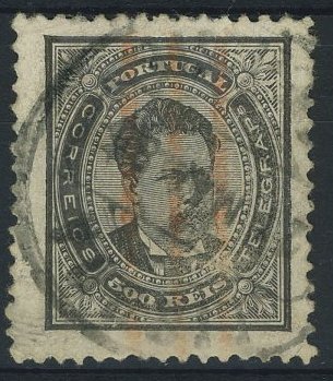 24Lis1321.jpg -     Lote:    1321            Portugal       Descrição:         1884/87 &mdash; D. Luís I. De frente. Novos valores. CE64, 500 reis preto, papel porcelana, denteado 12 &frac12;. Valor de catálogo &euro; 518,00.        O       Valor Base:     &euro; 50,00     Valor Venda:     &euro; 56,00     