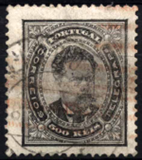 24Lis1322.jpg -     Lote:    1322            Portugal       Descrição:         1884/87 &mdash; D. Luís I. De frente. Novos valores. CE64, 500 reis preto, papel porcelana, denteado 13 &frac12;. Valor de catálogo &euro; 1.258,00.        O       Valor Base:     &euro; 250,00     Valor Venda:     Retirado     