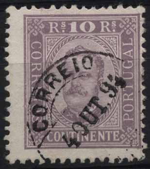 24Lis1331.jpg -     Lote:    1331            Portugal       Descrição:         1892/93 &mdash; D. Carlos I tipo Diogo Neto. CE69, 10 reis lilás, papel porcelana, denteado 11 &frac12;. Valor de catálogo &euro; 80,00.        O       Valor Base:     &euro; 20,00     Valor Venda:     &euro; 20,00     