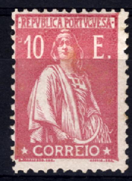 24Lis1388.jpg -     Lote:    1388            Portugal       Descrição:         1924/26 &mdash; Ceres. CE297, 10E rosa, denteado 12x11 &frac12;, papel lustrado espesso. Selo regomado. Valor de catálogo &euro; 300,00.        R**       Valor Base:     &euro; 30,00     Valor Venda:     &euro; 34,00     