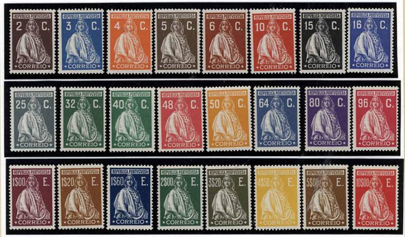 24Lis1391.jpg -     Lote:    1391            Portugal       Descrição:         1926 &mdash; Ceres. Emissão Londres. CE396/419. Série completa. Valor de catálogo &euro; 255,00.        **       Valor Base:     &euro; 40,00     Valor Venda:     &euro; 40,00     