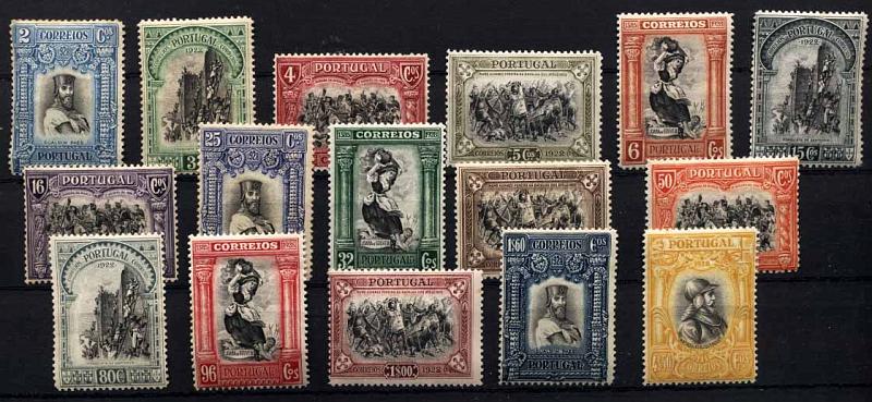 24Lis1394.jpg -     Lote:    1394            Portugal       Descrição:         1928 &mdash; Independência de Portugal &mdash; 3.ª emissão. CE435/450. Série completa. Lote a ver. Valor de catálogo &euro; 171,00.        R**       Valor Base:     &euro; 20,00     Valor Venda:     &euro; 26,00     