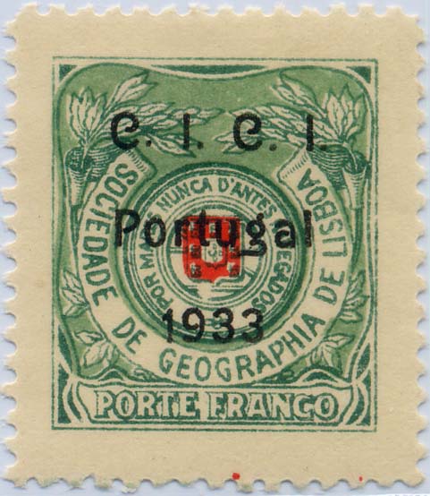 24Lis1509.jpg -     Lote:    1509            Portugal       Descrição:         1933 &mdash; Porte Franco. Sociedade de Geografia de Lisboa. Congresso do Instituto Colonial Internacional. Sobrecarga B. Valor de catálogo &euro; 31,80.        **       Valor Base:     &euro; 8,00     Valor Venda:     &euro; 12,00     