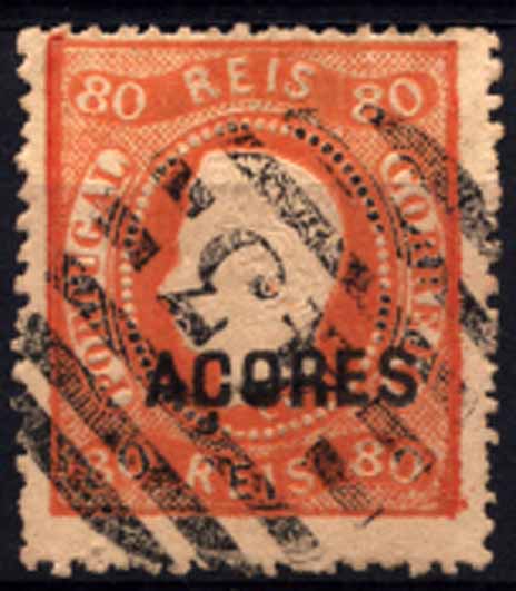 24Lis1519.jpg -     Lote:    1519            Açores       Descrição:         1868/1870 &mdash; D. Luís I. Fita curva. Denteados. CE12, 80 reis laranja, obliterado com carimbo numérico da 2.ª reforma "43 &mdash; Horta". Valor de catálogo &euro; 251,00.        O       Valor Base:     &euro; 40,00     Valor Venda:     &euro; 90,00     