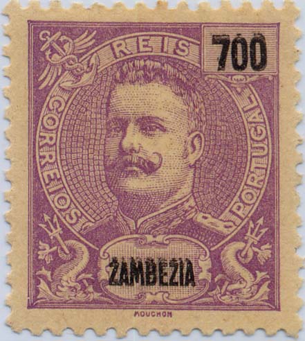 24Lis1742.jpg -     Lote:    1742            Zambézia       Descrição:         1898/1901 &mdash; D. Carlos tipo Mouchon. CE28, 700 reis, violeta s/ amarelo. Selo com dupla impressão do valor e da legenda. MB e MR.        **       Valor Base:     &euro; 15,00     Valor Venda:     &euro; 32,00     
