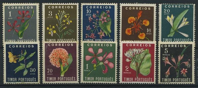 24Lis1762.jpg -     Lote:    1762            Timor       Descrição:         1950 &mdash; Flores tropicais. CE275/284. Valor de catálogo &euro; 91,10.        **       Valor Base:     &euro; 20,00     Valor Venda:     Retirado     