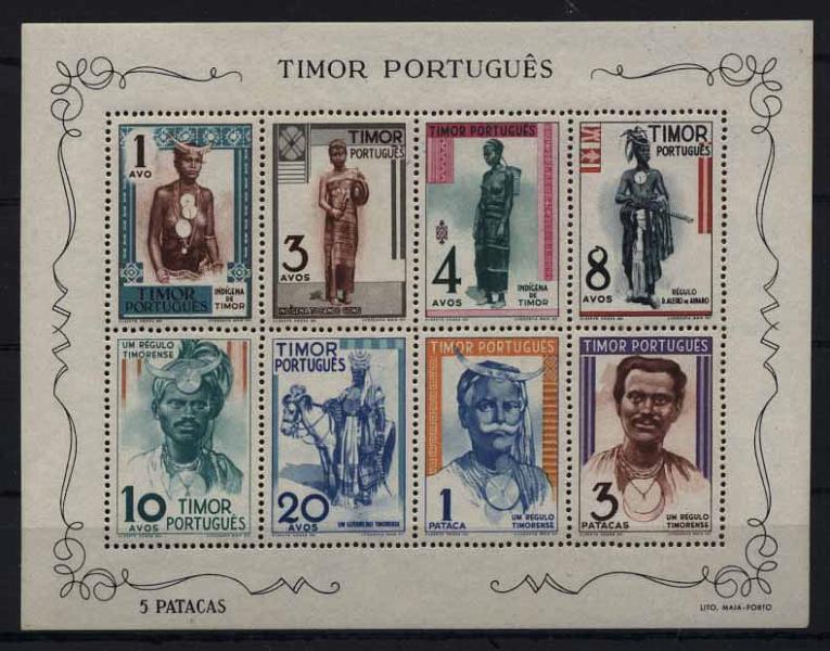 24Lis1763.jpg -     Lote:    1763            Timor       Descrição:         1948 &mdash; Tipos Indígenas. Bloco. Valor de catálogo &euro; 120,00.        BLC***       Valor Base:     &euro; 36,00     Valor Venda:     &euro; 42,00     