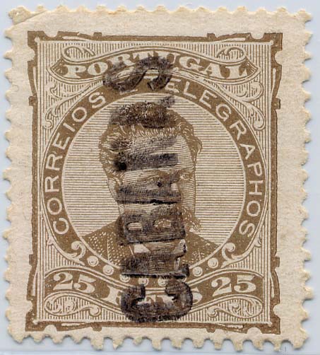 24Lis1815.jpg -     Lote:    1815            Portugal       Descrição:         Carimbos nominativos * 1880/1881 &mdash; D. Luís I. De perfil. CE54, 25 reis lilás vermelho, denteado 13 &frac12;, papel PORCELANA, obliterado com carimbo nominativo LINEAR, batido a preto de "CABANAS". MB.        O       Valor Base:     &euro; 50,00     Valor Venda:     &euro; 50,00     