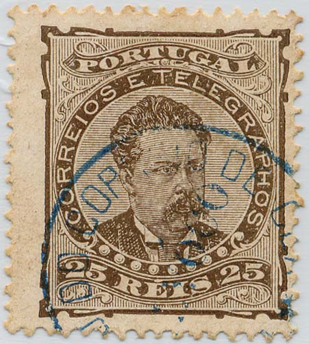 24Lis1825.jpg -     Lote:    1825            Portugal       Descrição:         Carimbos nominativos * 1882/1883 &mdash; D. Luís, de frente. CE57, 25 reis, denteado 13 &frac12;, papel liso, obliterado com carimbo nominativo circular de "DELEGAÇÃO DO CORREIO DE CEA / ALVOCO", batido a azul. MB.        O       Valor Base:     &euro; 25,00     Valor Venda:     &euro; 60,00     