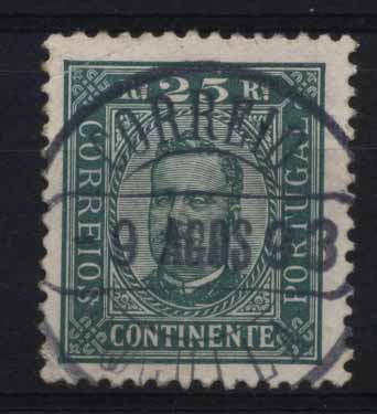 24Lis1867.jpg -     Lote:    1867            Portugal       Descrição:         Carimbos circulares datados (CCD's). 1892/93 &mdash; D. Carlos I tipo Diogo Neto. CE70, 25 reis verde, papel porcelana, denteado 11 &frac12;, obliterado com carimbo batido a preto "CORREIO / -9 AGOS 93 / COGULLA".        O       Valor Base:     &euro; 20,00     Valor Venda:     &euro; 65,00     