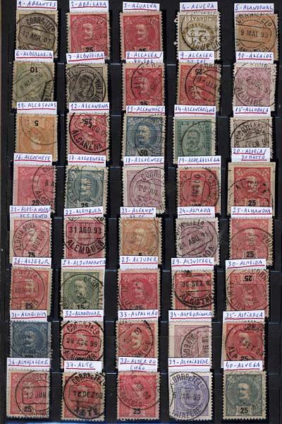 24Lis1890.jpg -     Lote:    1890            Portugal       Descrição:         Carimbos circulares datados (CCD's) de 1880/1912 &mdash; Classificador com 481 carimbos circulares datados, organizados por ordem alfabética, parte de estudo deste tipo de marcas. Lote muito interessante para quem quiser iniciar este tipo de coleccionismo, ou para completar eventuais faltas. Lote a ver.        Lote       Valor Base:     &euro; 300,00     Valor Venda:     Retirado     