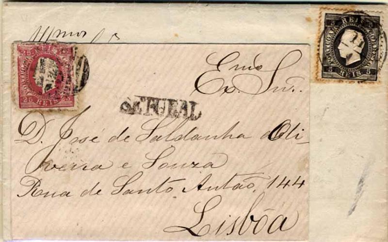24Lis2130.jpg -     Lote:    2130      Lotes pelo Correio       Portugal       Descrição:         1870/76 &mdash; D. Luís I, fita direita. Lote de 6 cartas circuladas com selos de 25 reis (5) e 5 reis (1). Alguma marcofilia. Lote a ver.        Lote       Valor Base:     &euro; 6,00     Valor Venda:     &euro; 7,00     