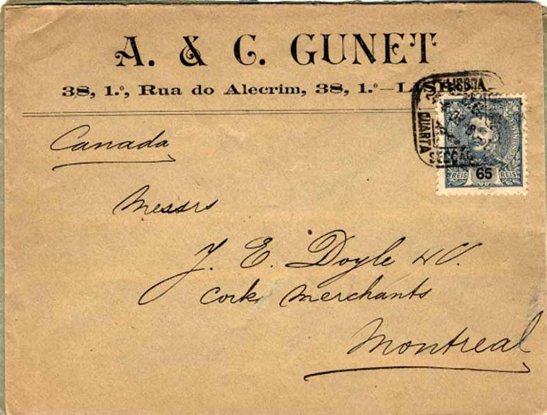 24Lis2137.jpg -     Lote:    2137      Lotes pelo Correio       Portugal       Descrição:         1898/1905 &mdash; D. Carlos I Mouchon. Novas cores e valores. Lote de duas cartas circuladas com selo de 65 reis azul cinzento, CE143.        Carta       Valor Base:     &euro; 4,00     Valor Venda:     &euro; 4,00     