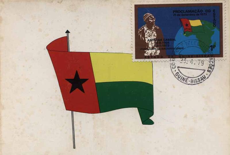 24Lis2259.jpg -     Lote:    2259      Lotes pelo Correio              Descrição:      Guiné-Bissau.   Proclamação do 21.09.1973 &mdash; Amílcar Cabral e Bandeira. Lote de 3 postais máximos com a série, editados pela APM, datados de (23.04.79).        Lote       Valor Base:     &euro; 6,00     Valor Venda:     Retirado     